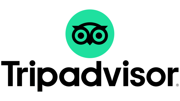 Tripadvisor logo with an owl-like symbol above the text.