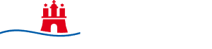 Hamburg Tourismus logo with red castle and blue wave.
