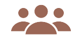 Three brown user icons arranged in a group formation.